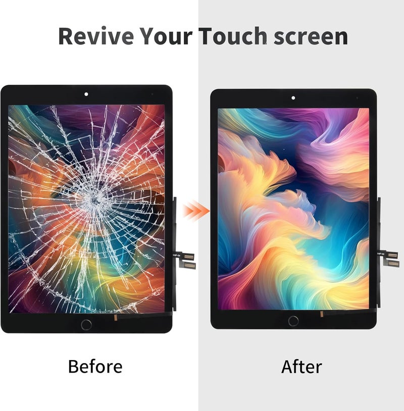 BEXUPULL استبدال شاشة iPad 10.2 2021 لجهاز iPad 9 الجيل 9 2021 مجموعة إصلاح لشاشة اللمس A2602 A2603 A2604 A2605 مع زر الصفحة الرئيسية باللون الأسود (بدون LCD) - Image 4